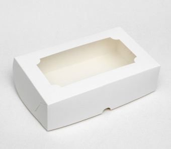 Коробка складная под зефир,белый, 25 х 15 х 7 см 