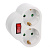 разветвитель 2 х гнезда евро с заземлением forza 16а 3500вт с выключателем белый