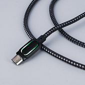 FORZA Кабель для зарядки Micro USB, 1м, 3A, с подсветкой, плетен. кабель