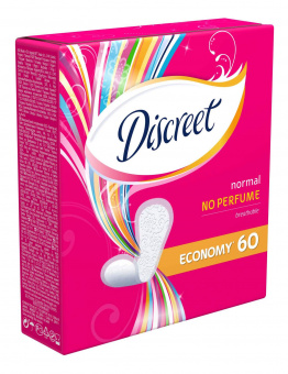 Ежедневные гигиенические прокладки DISCREET, 60шт Normal Trio ПрепакКороб
