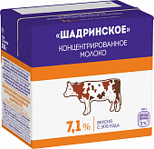 Молоко концентрированное Шадринское 7,1% тетрапак без крышки 500г