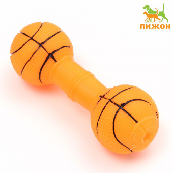 Игрушка пищащая "Баскетбольная гантель", 15,5 х 6 см 863749