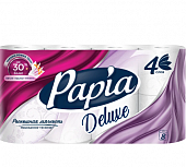 Бумага туалетная Papia Deluxe белая 4-слойная 8шт