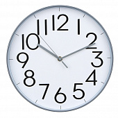 Часы настенные круглые пластиковая оправа и стеклянная линза d30см