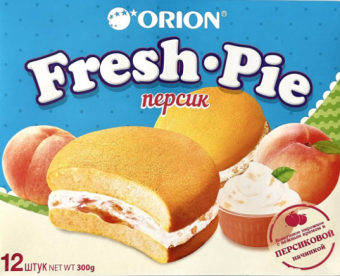 Пирожное бисквит с персиковой нач FRESH PIE 25г х 12шт/8