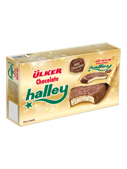Сэндвич-печенье "Halley" покрытое молочным шоколадом с маршмэллоу 240 гр.
