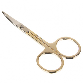 Ножницы маникюрные для ногтей, загнутый кончик, 8,6см, золото, металл