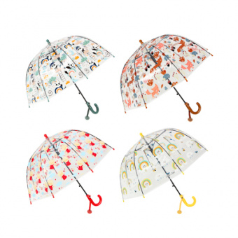Зонт-трость детский металл пластик ПВХ 50см 8 спиц 4 цвета