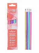 Карандаш чернографитный Calligrata Pastel HB пластик трехгран заточен микс