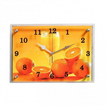 часы настенные апельсины и бокал 25х35 см
