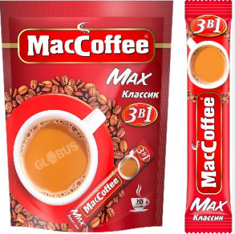 Кофе 3в1 MacCoffee Max Классик м/уп 16г х 20х20