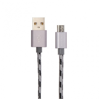 Кабель Borofone BX24 micro USB - USB 2.4 А 1м нейлоновая оплётка серый