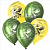 шар латексный 12 с днем рождения динозаврики 2, пастель, набор 15шт цвет жел зелен