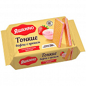 Ваф.тонкие Яшкино 144г с кремом с клубнич.вкусом