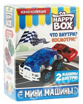 Набор HAPPY BOX "Мини машины" 2 машинки +карамель в коробочке 18г