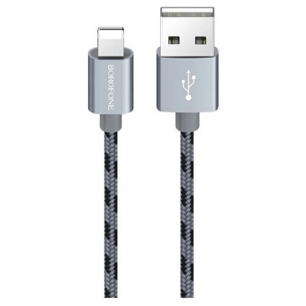 Кабель Borofone BX24 Lightning - USB 2.4 А 1м нейлоновая оплётка серый