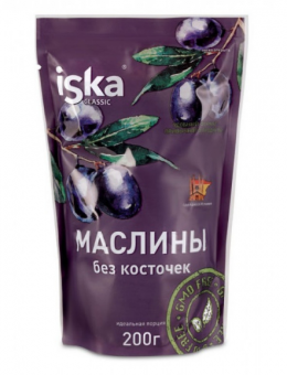 Маслины Черные б\к дойпак ИСКА 200г