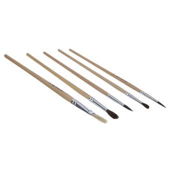 ClipStudio Набор кистей 5 шт: белка №1,3 волос пони № 2,4, щетина №6, в пакете с подвесом