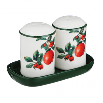 Набор для соли и перца на подставке керамика MILLIMI Гранат 11х6,5х7см