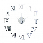Часы наклейка - настенные Аннита дискретный ход d-50 см сек.стрелка 12 см 1 ААА серебро 5