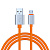 кабель для зарядки micro usb by, 1м, 2а, прорезиненный, оранжевый