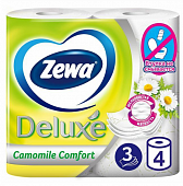 Бумага туалетная ЗЕВА Делюкс 4 шт 3-сл Ромашка