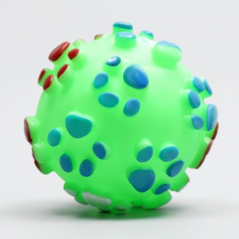 Игрушка пищащая "Мяч Лапка"для собак, 6,5 см в ассортименте