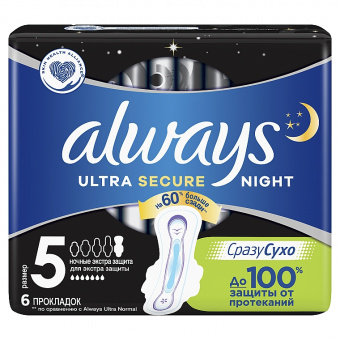 ALWAYS Ultra ароматизированные Night Single, 6 шт