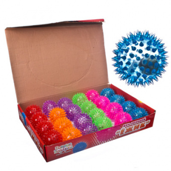 Мяч световой "Попрыгунчик-Шипы" прозрачный, ПВХ, d6,5см, 6 цветов