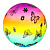 мяч "яркий день", пвх, 25см, 4 цвета