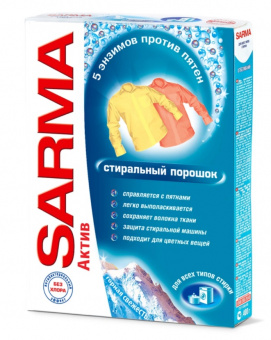 Стиральный порошок САРМА для всех типов стирки Актив Горная свежесть 400г