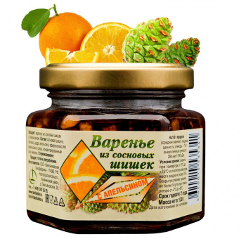 Джем из сосновой шишки с апельсином 150г
