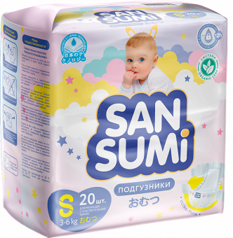 Подгузники детские Sansumi/размер S 8/20шт.
