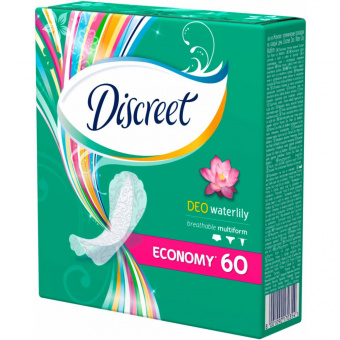 Ежедневные гигиенические прокладки DISCREET, 60шт Deo Water Lily Multiform Trio ПрепКор