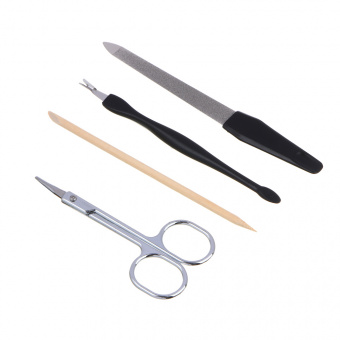 Набор маникюрный ЮниLook 4 пр. (пилка металлическая, ножницы, палочка для маникюра, триммер) арт.12