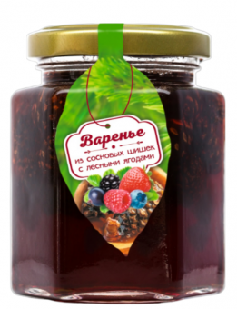 Варенье из сосновой шишки с лесными ягодами 240г