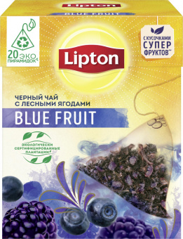 Чай черный LIPTON аромат BLUE FRUIT TEA с кусочками ягод 20пак