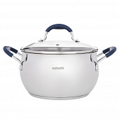 Кастрюля SATOSHI Альба 22х12,5см со стеклянной крышкой индукция 5,1л