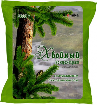 Морская соль д/ванны Aromika Хвойный концентрат 1000г
