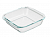 форма для запекания жаропрочная квадратная, с ручками, стекло, 21,3x18,9x5см, 1,1л satoshi