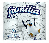 Туалетная бумага Familia Plus белая 2 слоя 4 рулона