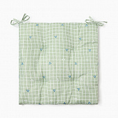 Сидушка на стул Этель Клетка цв.олива 40х40см 100% п/э