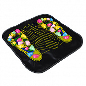 Коврик массажный SILAPRO для ног с указанием акупунктурных точек, 35х35см, пластик, искусств.кожа