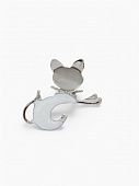 Брошь Кошечка цвет белый в серебре