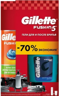 ПН Gillette  (Fusion5 Гель д/бр д/чув.к. 200мл+Гель п/бр д/чув.к 75мл)