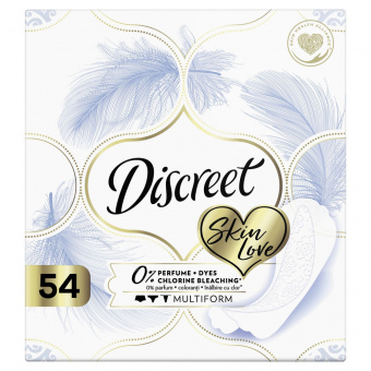 Прокладки ежедневные DISCREET Skin Love Multiform Trio 54шт